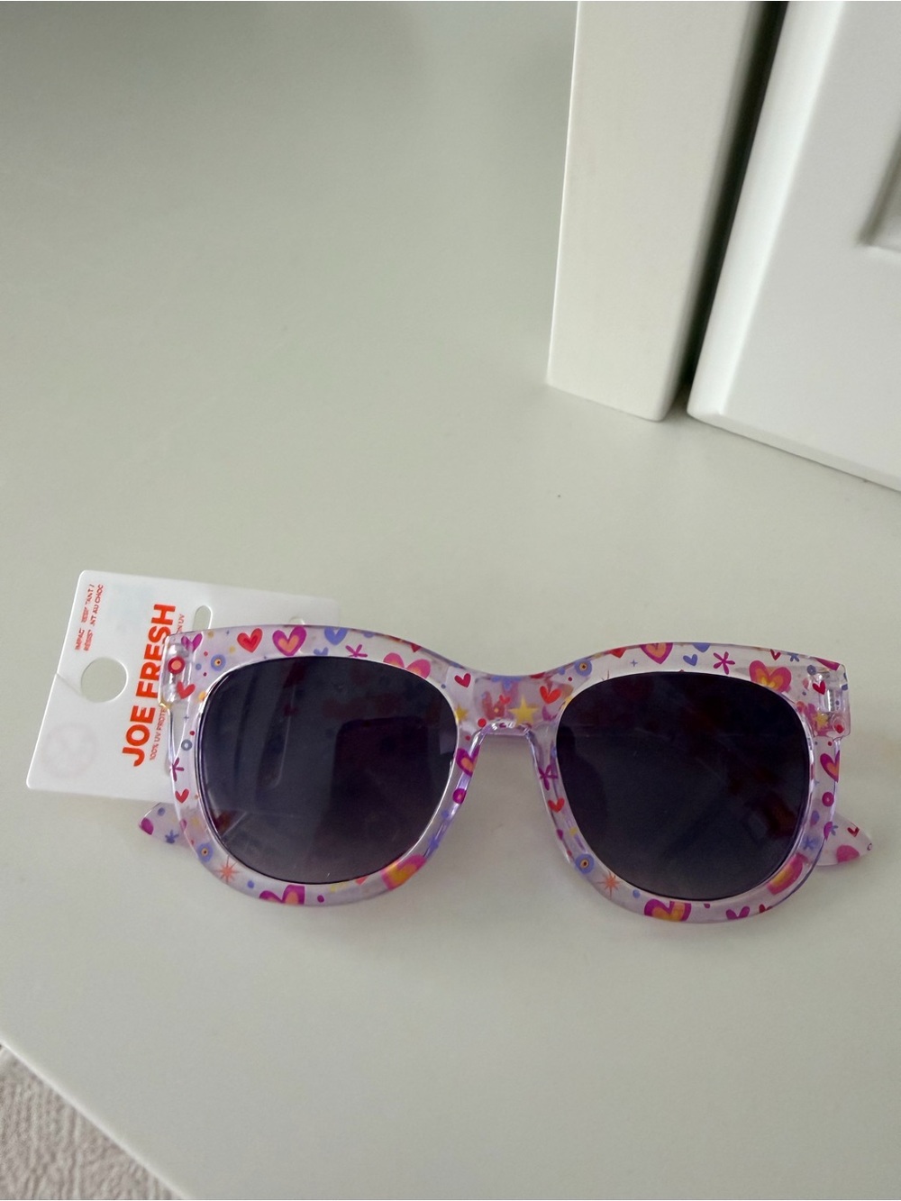JOE FRESH Little Girls Plastic Heart Print Sunglasses BRAND NEW